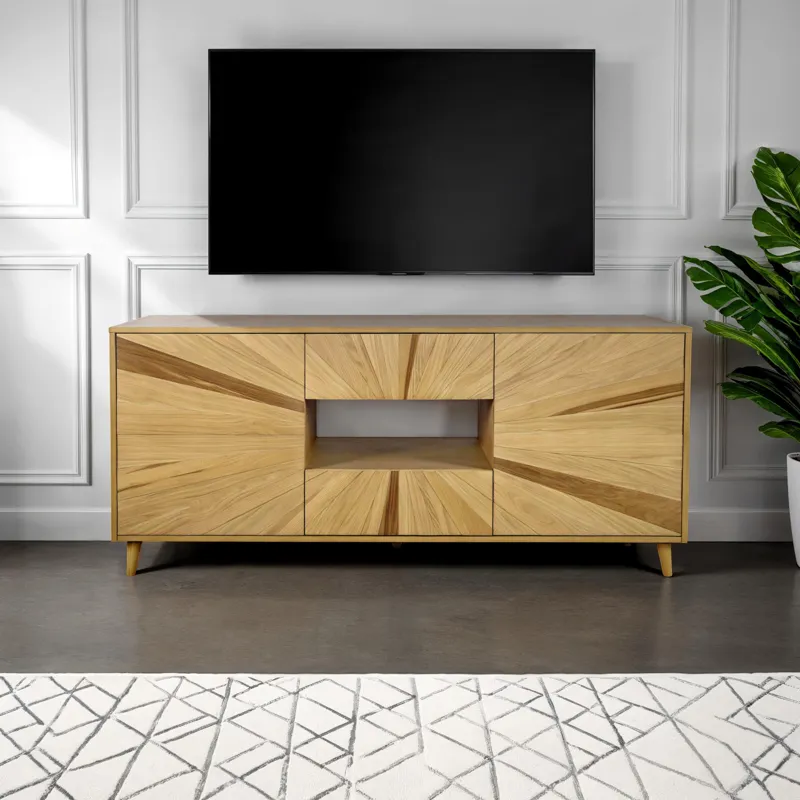 Reece 70\" Mid-Century Modern Starburst TV Stand Console Storage Cabinet