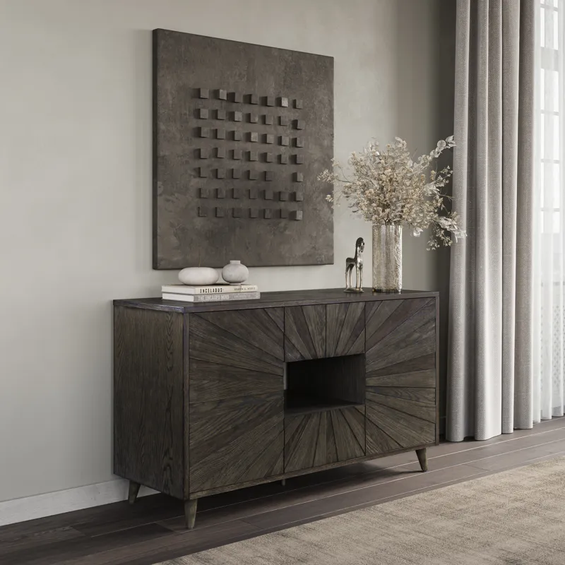 Reece 50\" Mid-Century Modern Starburst TV Stand Console Storage Cabinet