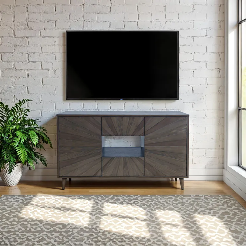 Reece 50\" Mid-Century Modern Starburst TV Stand Console Storage Cabinet