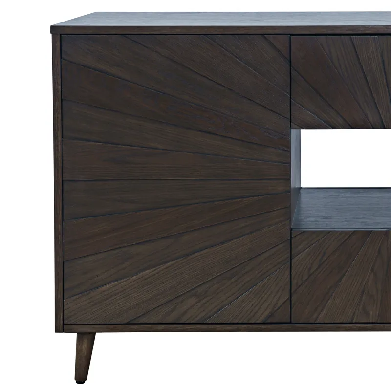 Reece 60\" Mid-Century Modern Starburst TV Stand Console Storage Cabinet