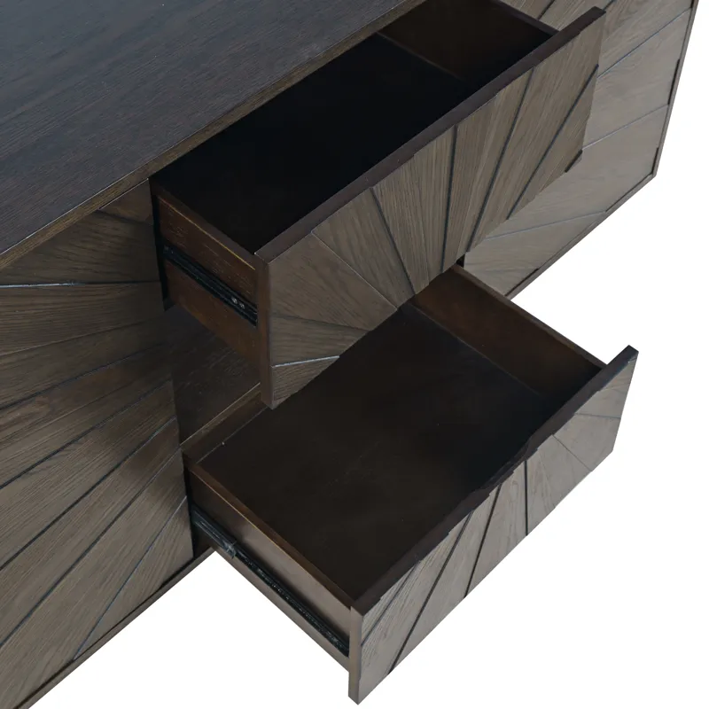 Reece 60\" Mid-Century Modern Starburst TV Stand Console Storage Cabinet