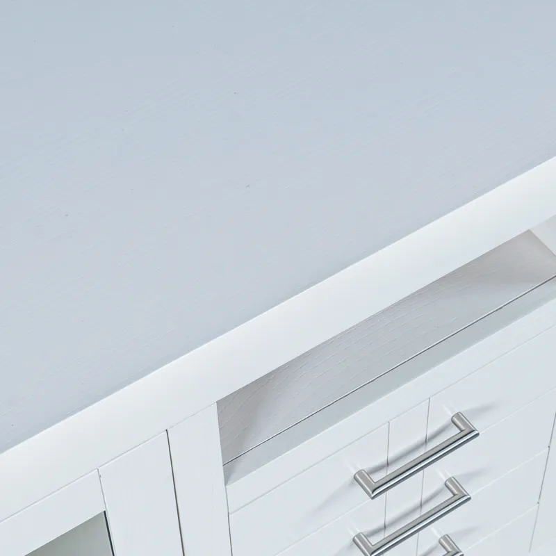 Auburn Hills 50\" Contemporary Media Console With Tempered Glass Doors, Drawers And Adjustable Shelv