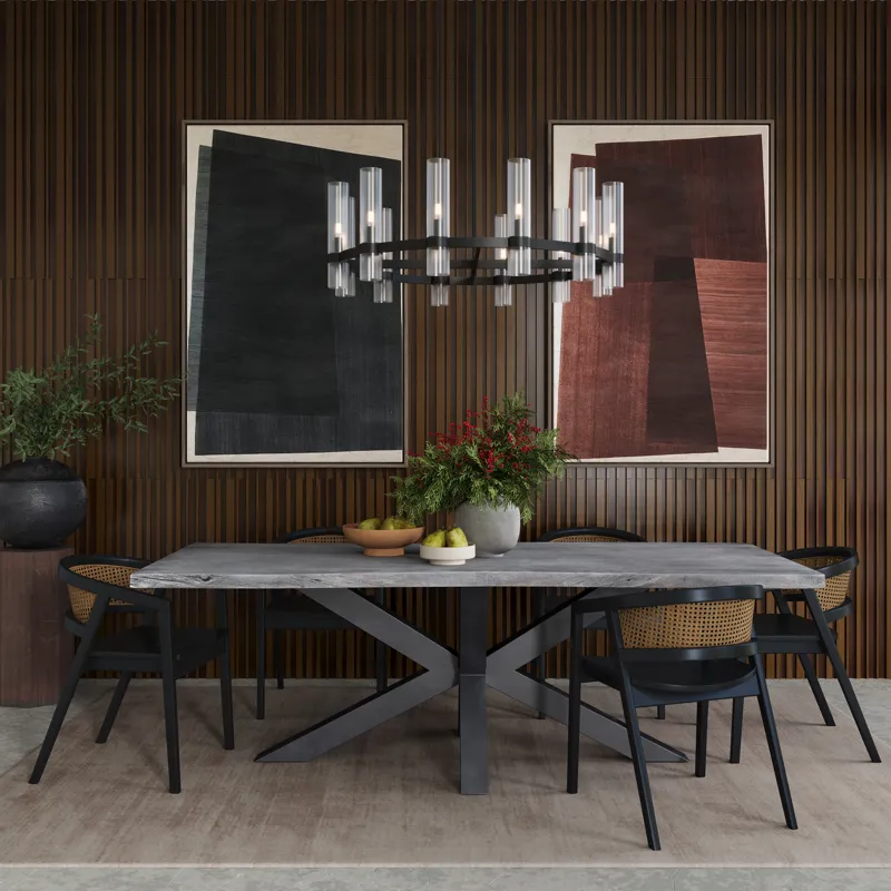 Nordic Ridge 94" Modern Rustic Solid Wood Live Edge Dining Table