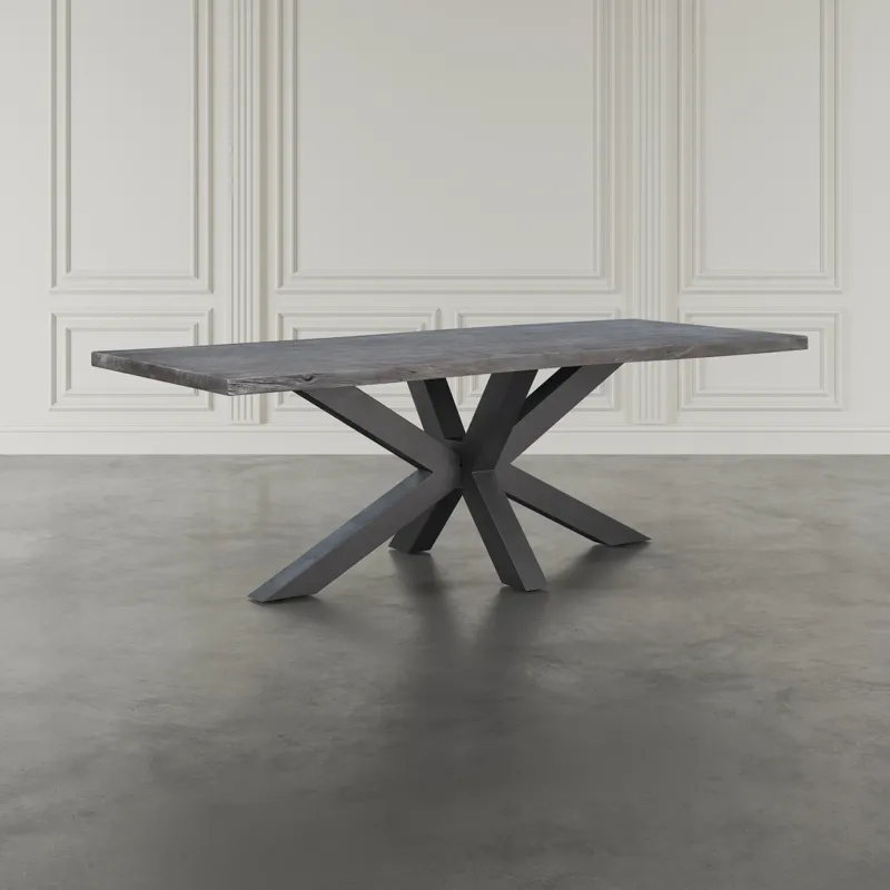 Nordic Ridge 94" Modern Rustic Solid Wood Live Edge Dining Table