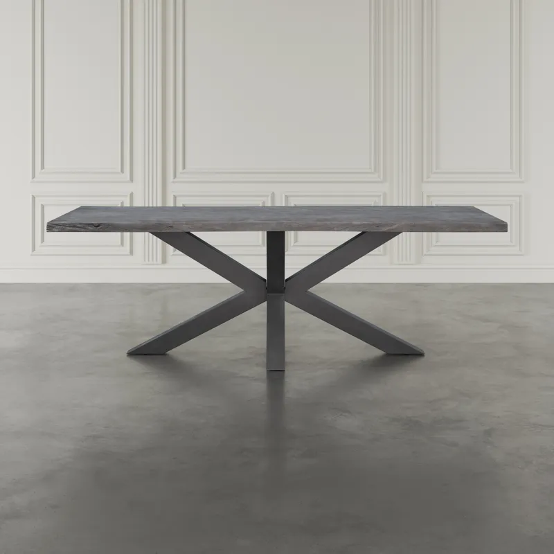 Nordic Ridge 94" Modern Rustic Solid Wood Live Edge Dining Table