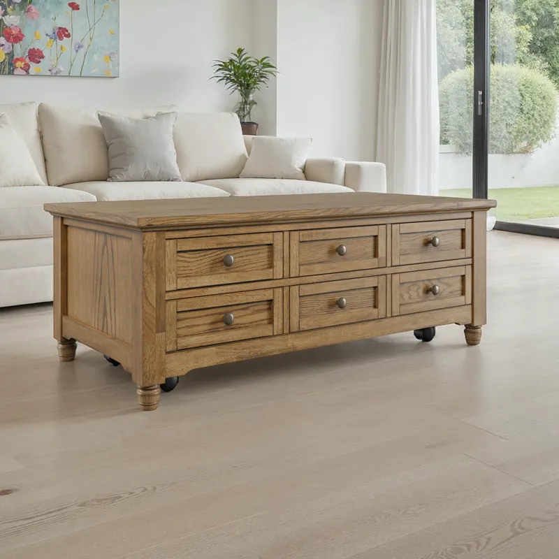 Brentwood Modern Transitional Lift-Top Coffee Table With Storage