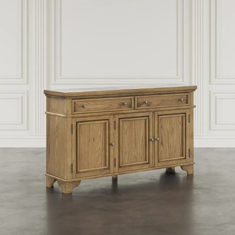 Brentwood 60\" Modern Transitional Three Door Sideboard Storage Cabinet