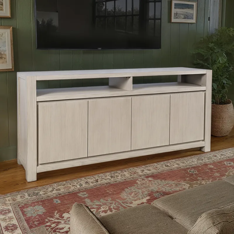 Brownstone 70\" Modern Transitional Media Console TV Stand With Four-Door Cabinet Storage
