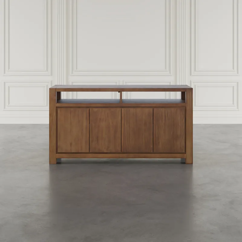 Brownstone 60\" Modern Transitional Media Console TV Stand With Four-Door Cabinet Storage