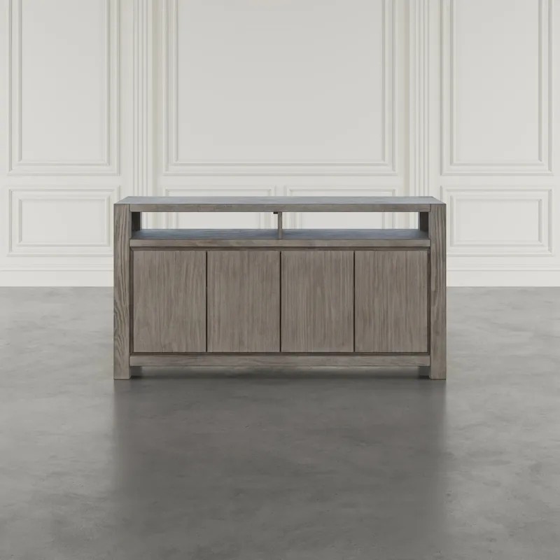 Brownstone 60\" Modern Transitional Media Console TV Stand With Four-Door Cabinet Storage