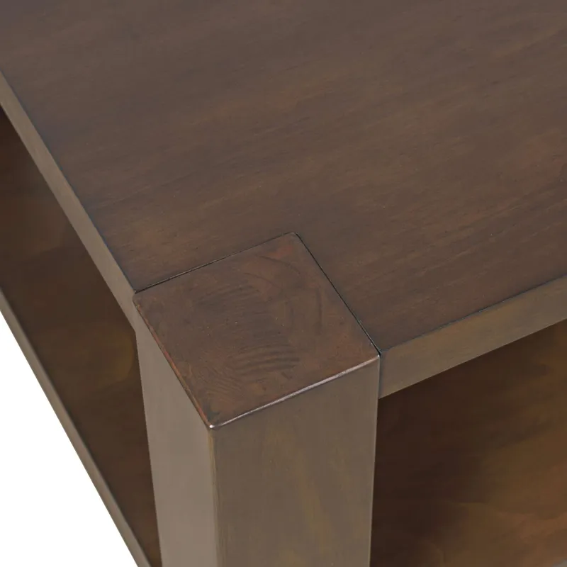 Brownstone 50\" Transitional Modern Block-Frame Coffee Table With Storage And Wheels