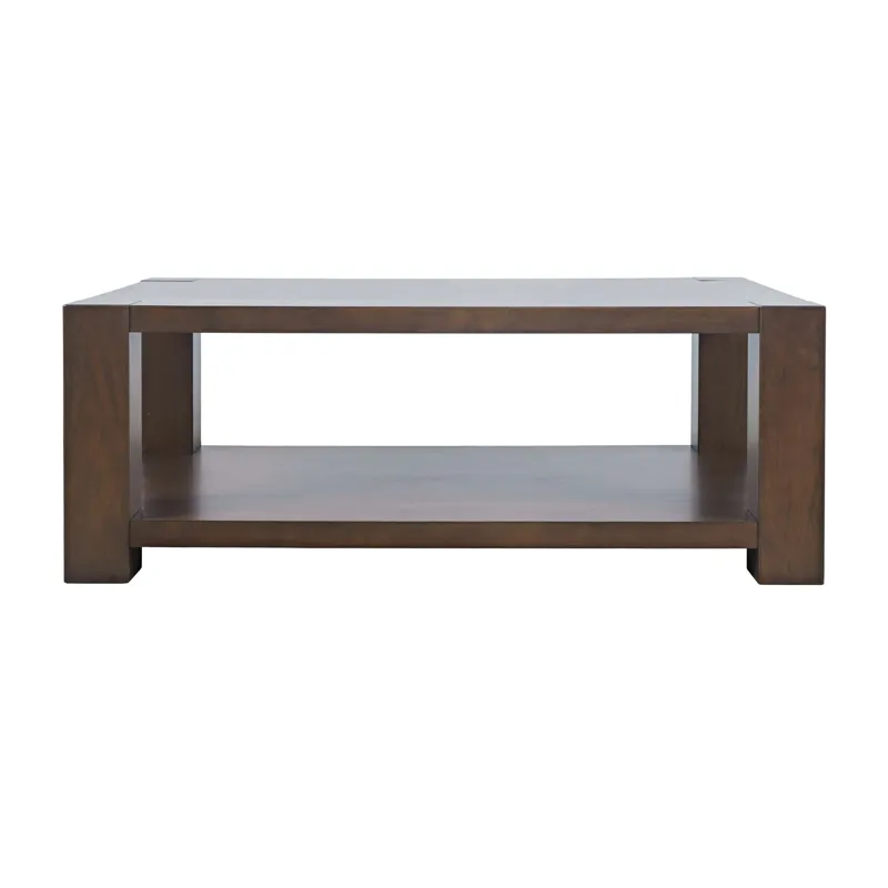 Brownstone 50\" Transitional Modern Block-Frame Coffee Table With Storage And Wheels