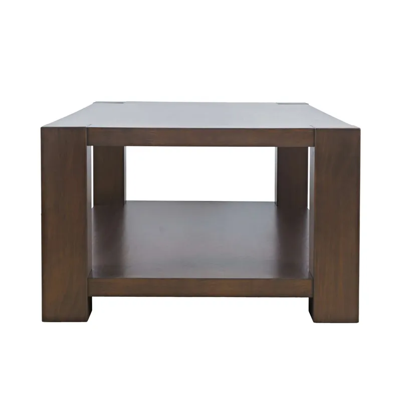 Brownstone 50\" Transitional Modern Block-Frame Coffee Table With Storage And Wheels