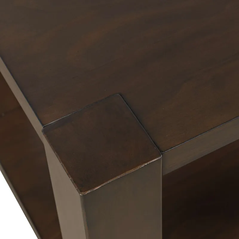 Brownstone 24\" Transitional Modern Block-Frame Square End Table With Storage
