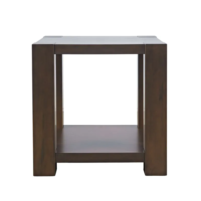 Brownstone 24\" Transitional Modern Block-Frame Square End Table With Storage