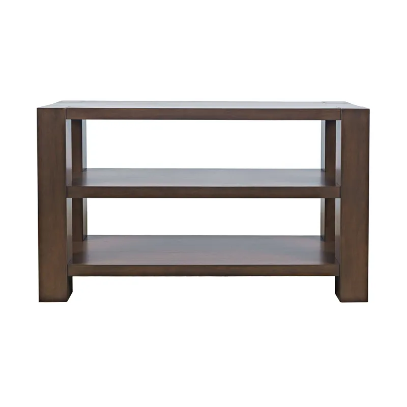 Brownstone 50\" Transitional Modern Block-Frame Sofa Console Table With Shelves