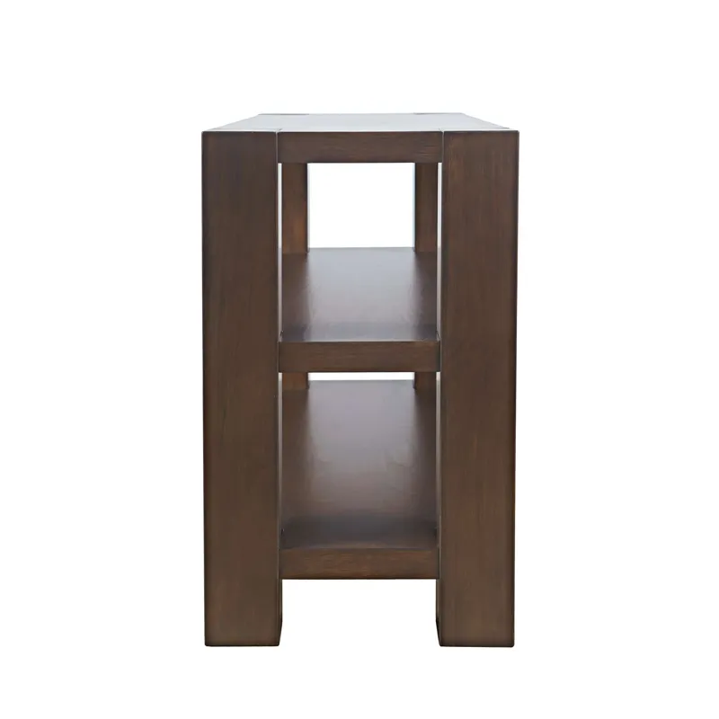Brownstone 50\" Transitional Modern Block-Frame Sofa Console Table With Shelves