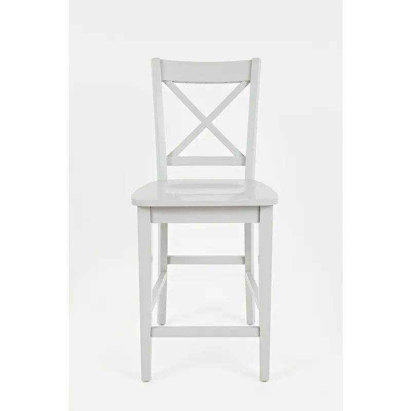 Simplicity Solid Wood Classic X-Back Counter Stool(Set Of 2)