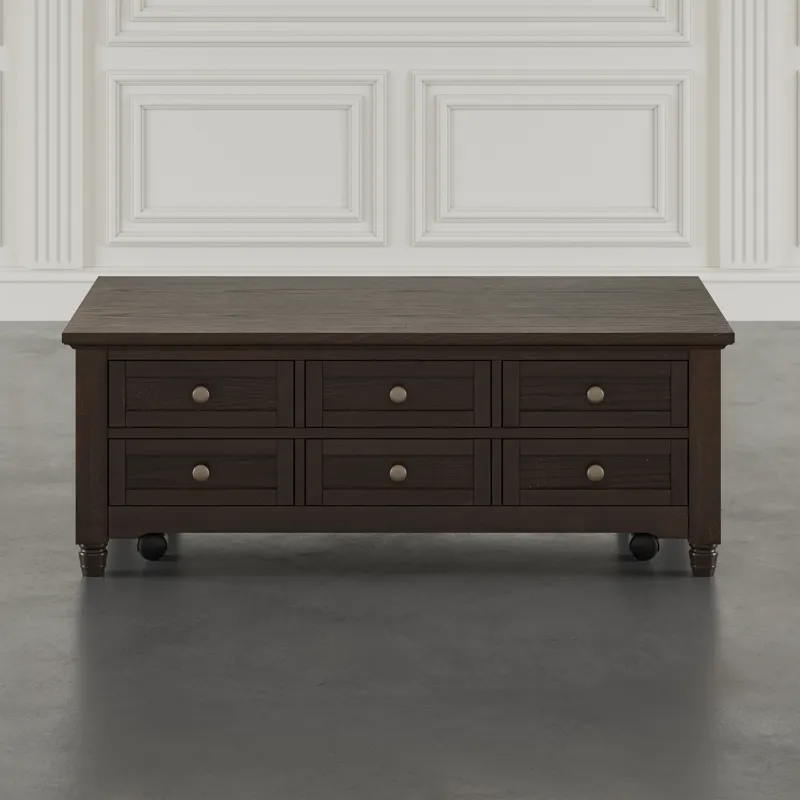 Brentwood Modern Transitional Lift-Top Coffee Table With Storage