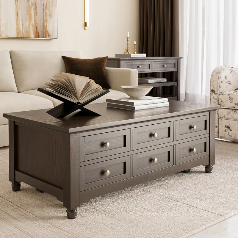 Brentwood Modern Transitional Lift-Top Coffee Table With Storage