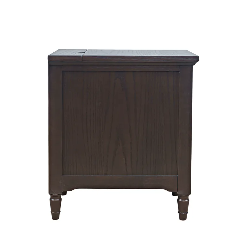 Brentwood Modern Transitional USB Charging End Table With Storage Cabinet