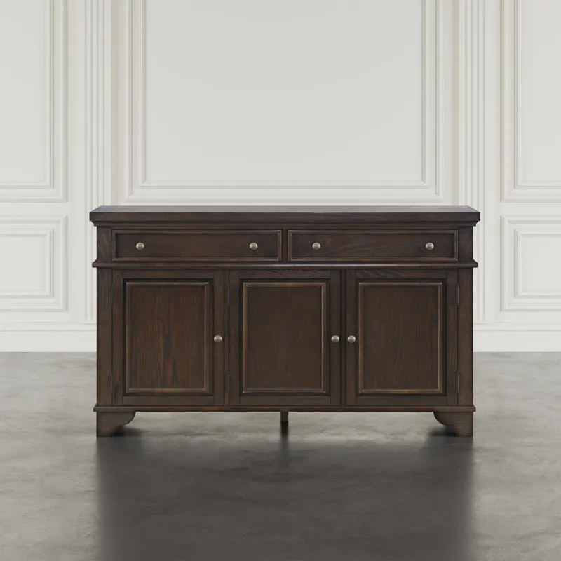 Brentwood 60\" Modern Transitional Three Door Sideboard Storage Cabinet