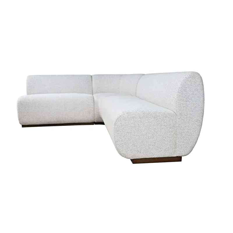 Milano Performance Fabric Modern Banquette Upholstered Sectional Bench Seating With Five Seats And Corner Wedge