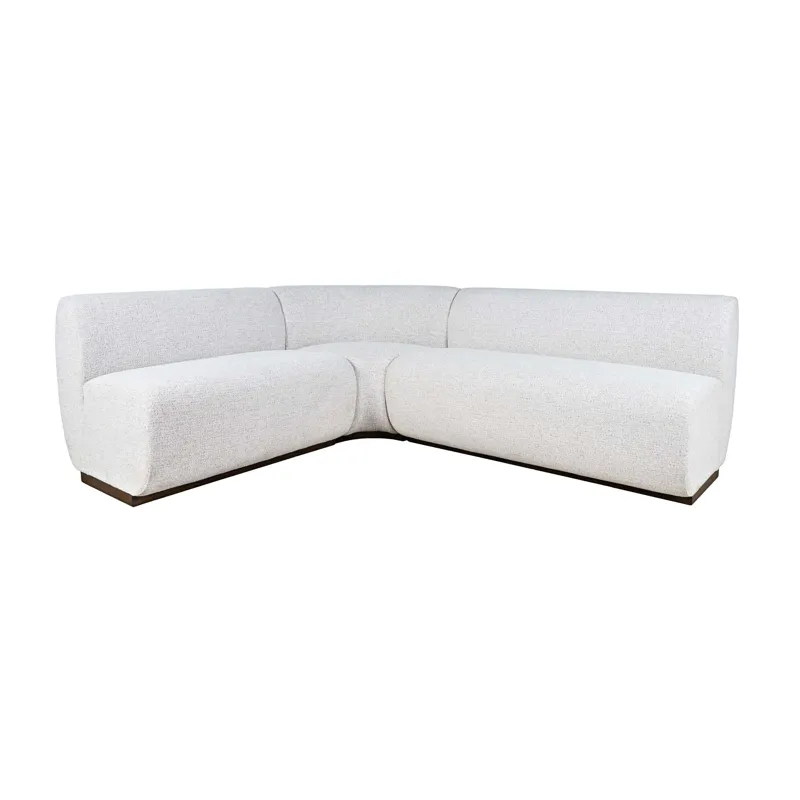 Milano Performance Fabric Modern Banquette Upholstered Sectional Bench Seating With Five Seats And Corner Wedge