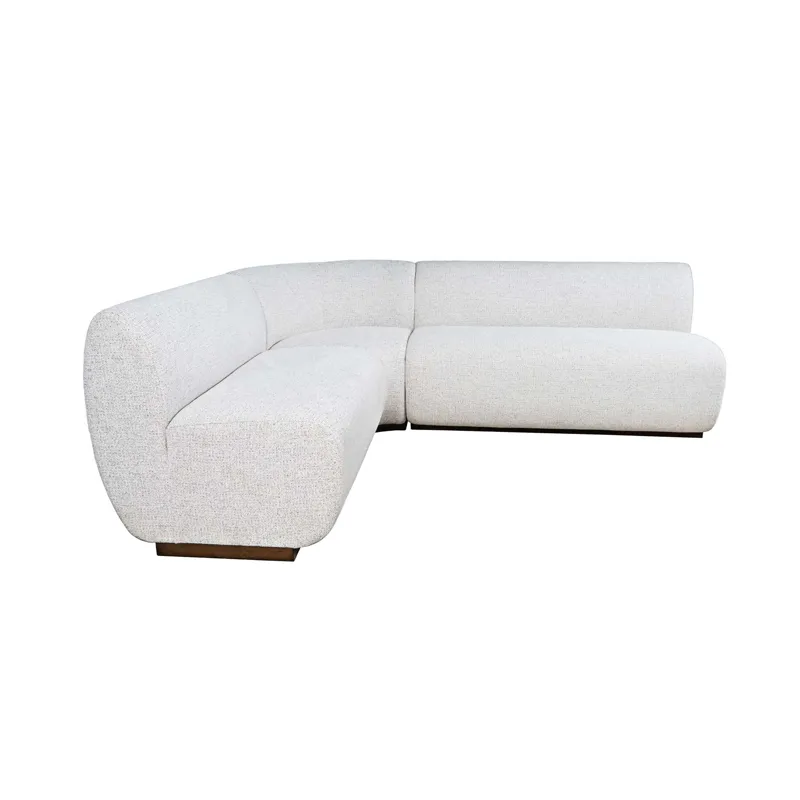 Milano Performance Fabric Modern Banquette Upholstered Sectional Bench Seating With Five Seats And Corner Wedge