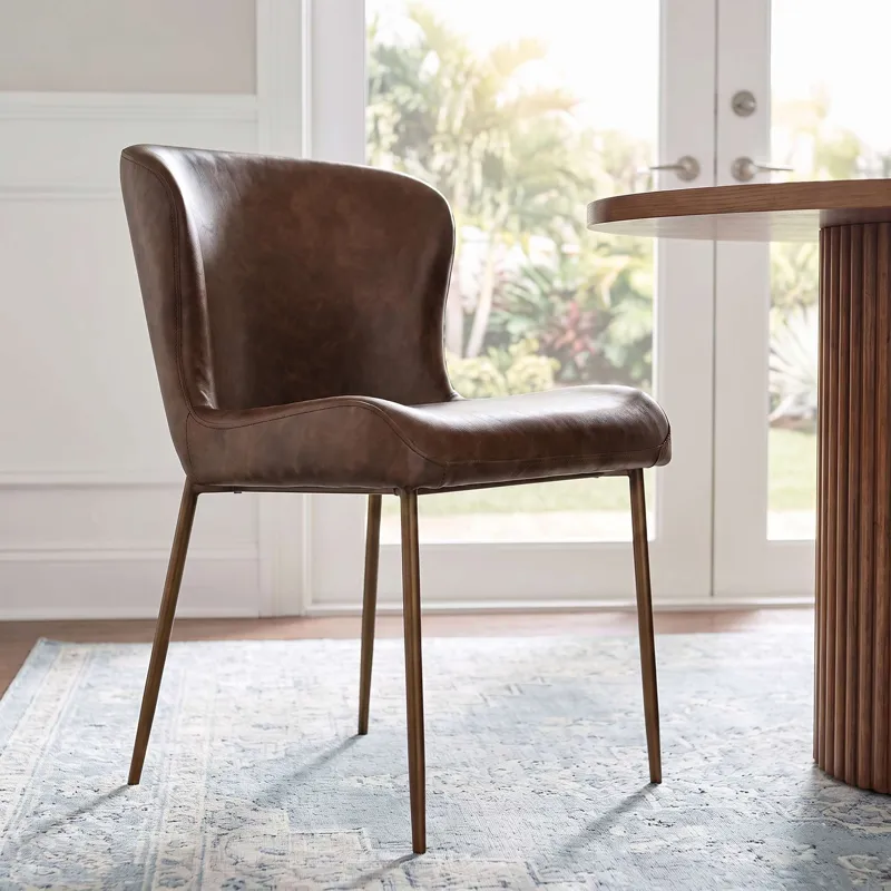 Easley Upholstered Curved-Back Modern Dining Chairs With Metal Legs Set Of 2