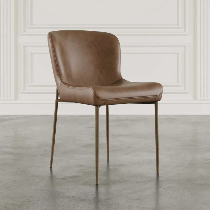 Easley Upholstered Curved-Back Modern Dining Chairs With Metal Legs Set Of 2