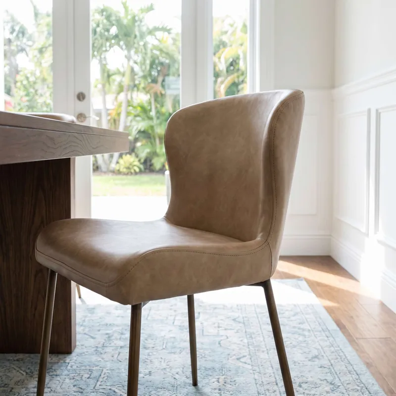 Easley Upholstered Curved-Back Modern Dining Chairs With Metal Legs Set Of 2