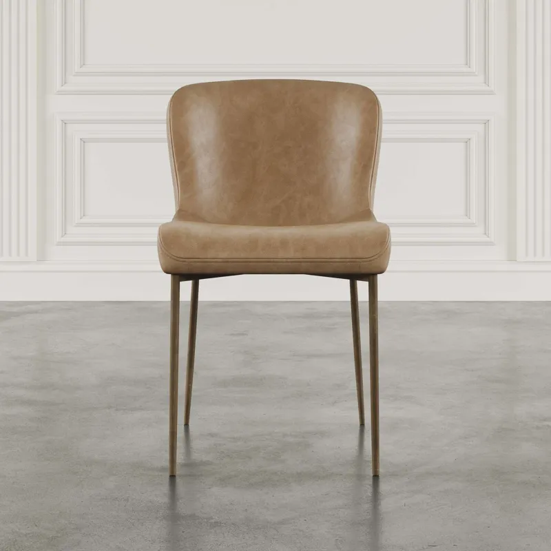 Easley Upholstered Curved-Back Modern Dining Chairs With Metal Legs Set Of 2