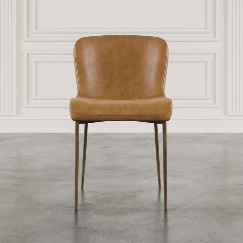 Easley Upholstered Curved-Back Modern Dining Chairs With Metal Legs Set Of 2