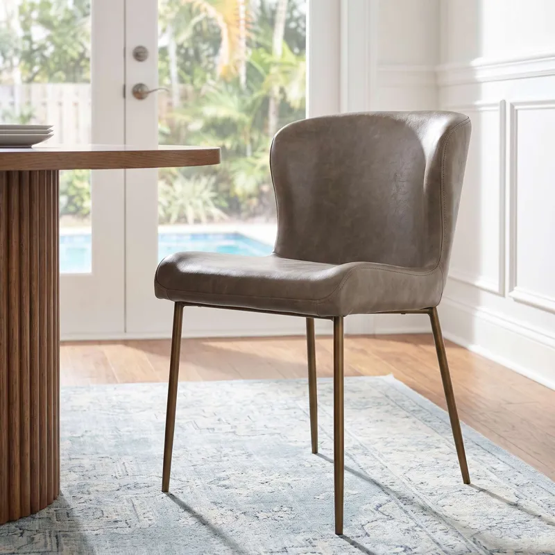 Easley Upholstered Curved-Back Modern Dining Chairs With Metal Legs Set Of 2
