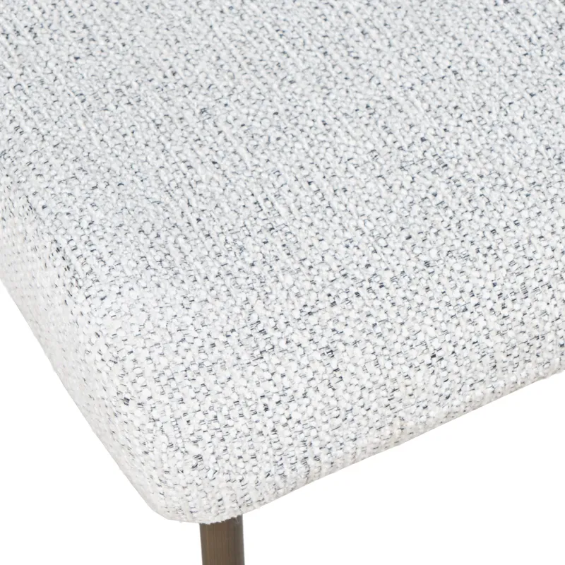 Gibson Modern Upholstered Dining Chair With Performance Fabric And Antique Brass Legs Set Of 2