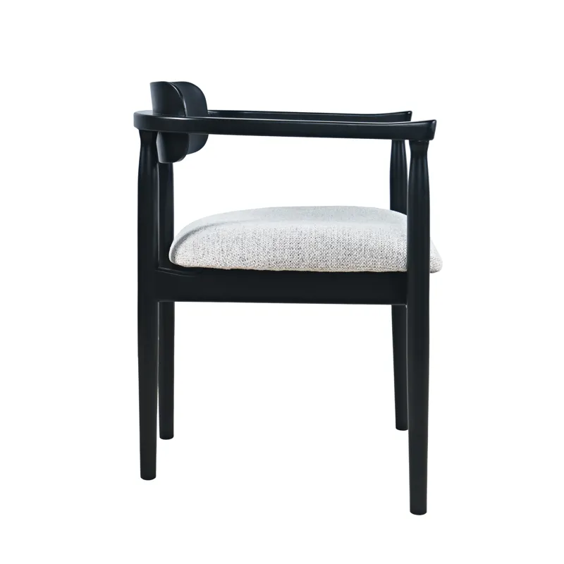 Linden Mid-Century Modern Upholstered Dining Chair With Sculpted Back And Arms Set Of 2