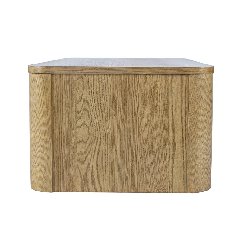 Janzen Contemporary Modern 50\" Rolling Coffee Table With Open Storage Shelf