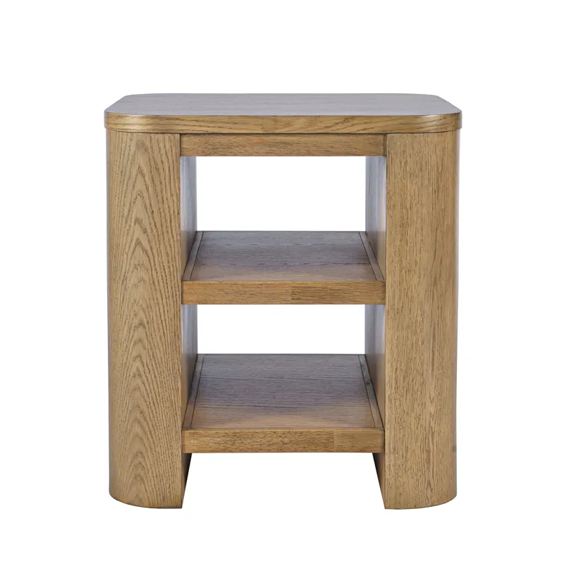 Janzen Contemporary Modern End Table With Open Storage And Rounded Corners