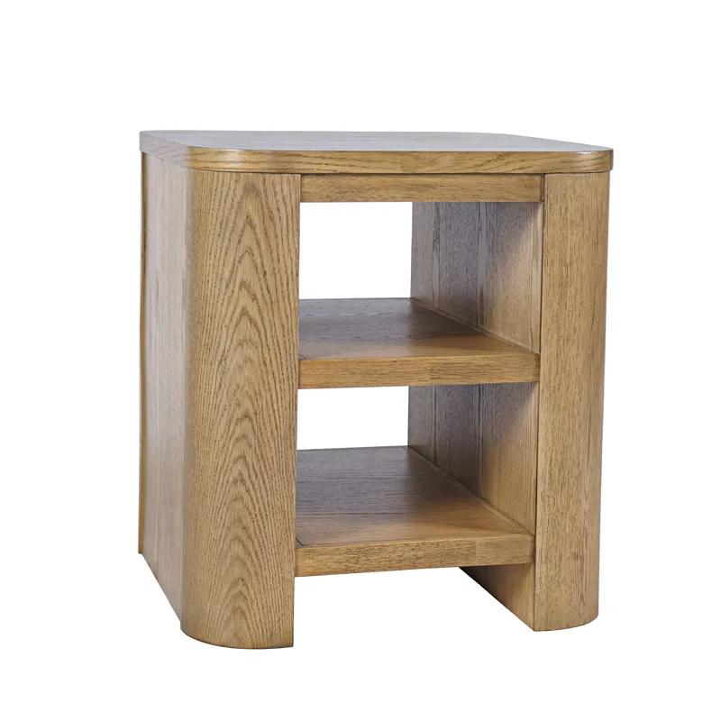 Janzen Contemporary Modern End Table With Open Storage And Rounded Corners