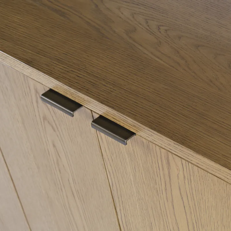 Janzen 50\" Minimalist Modern Curved Storage Console TV Cabinet With Adjustable Shelves