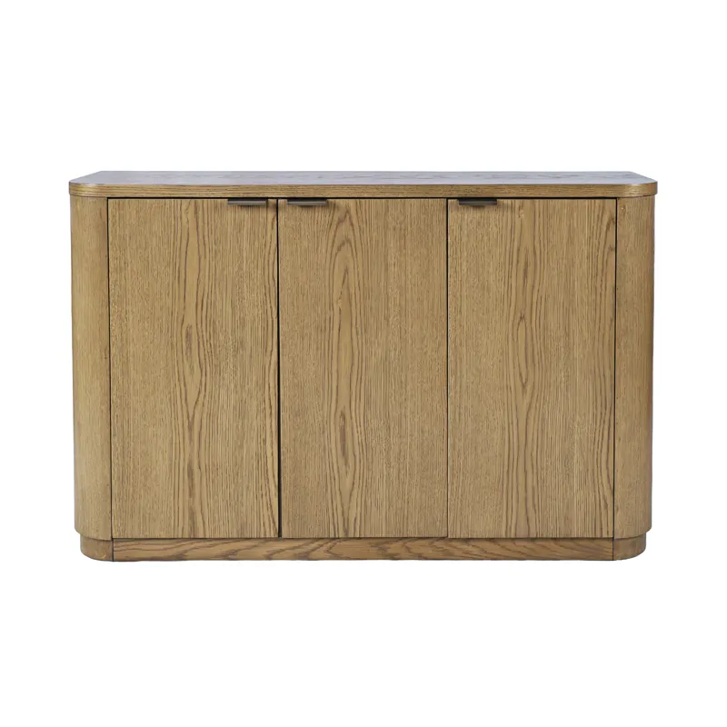 Janzen 50\" Minimalist Modern Curved Storage Console TV Cabinet With Adjustable Shelves