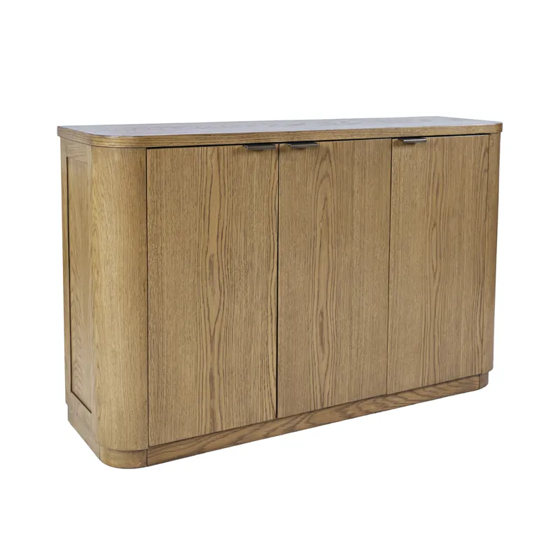 Janzen 50\" Minimalist Modern Curved Storage Console TV Cabinet With Adjustable Shelves