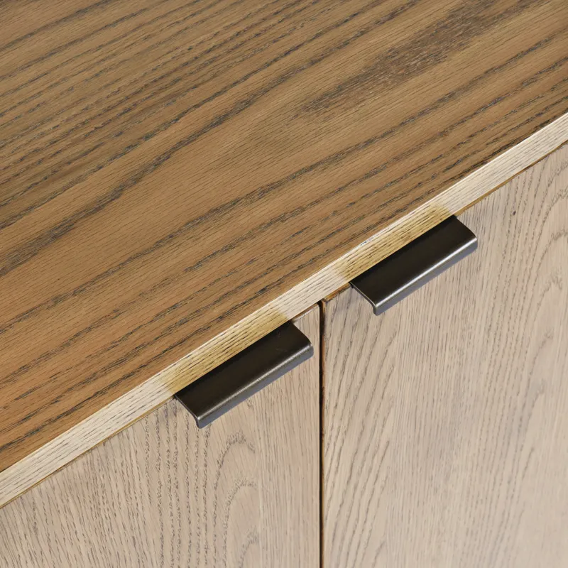 Janzen 68\" Minimalist Modern Curved Storage Console TV Cabinet With Adjustable Shelves