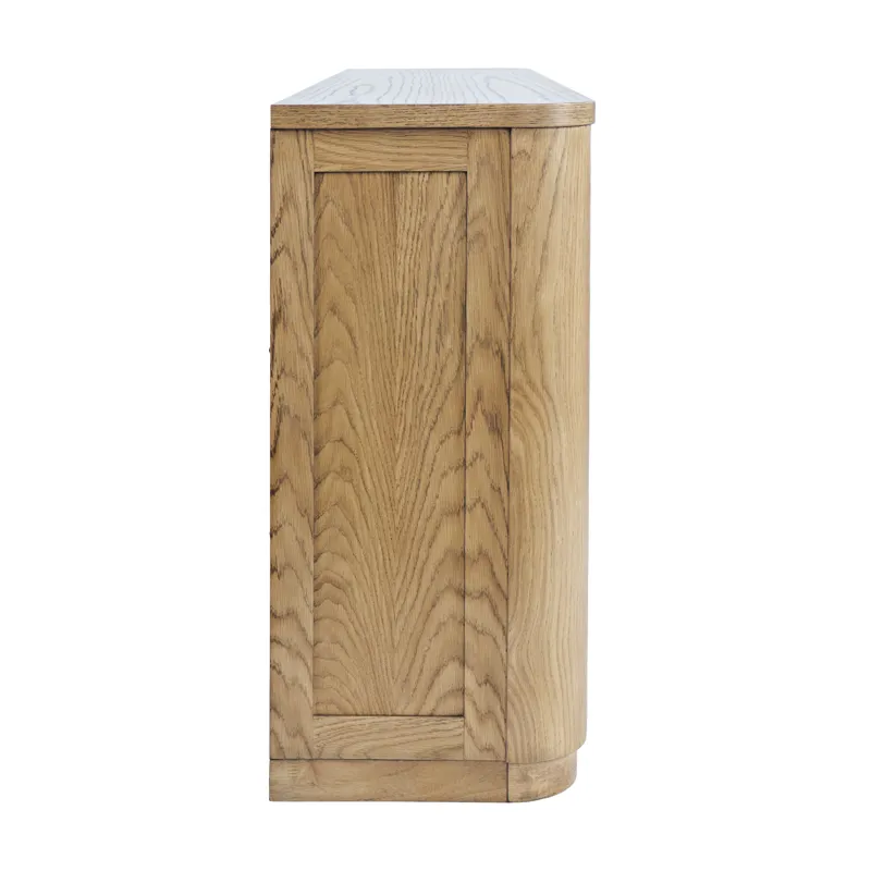 Janzen 68\" Minimalist Modern Curved Storage Console TV Cabinet With Adjustable Shelves