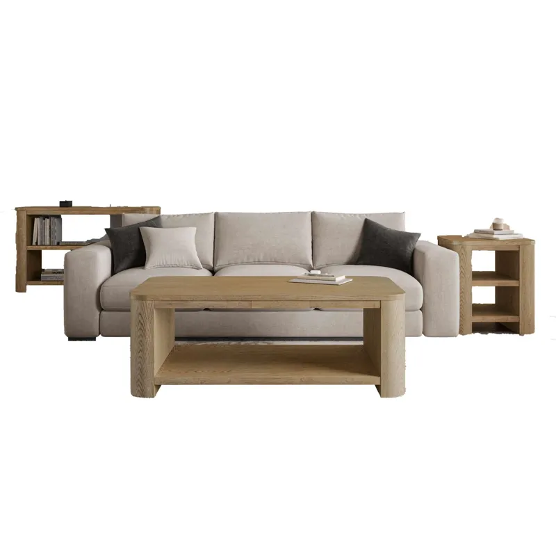 Janzen Three Piece Contemporary Modern Living Room Occasional Table Set