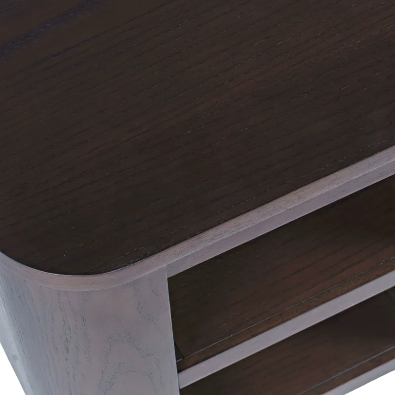 Janzen Contemporary Modern End Table With Open Storage And Rounded Corners