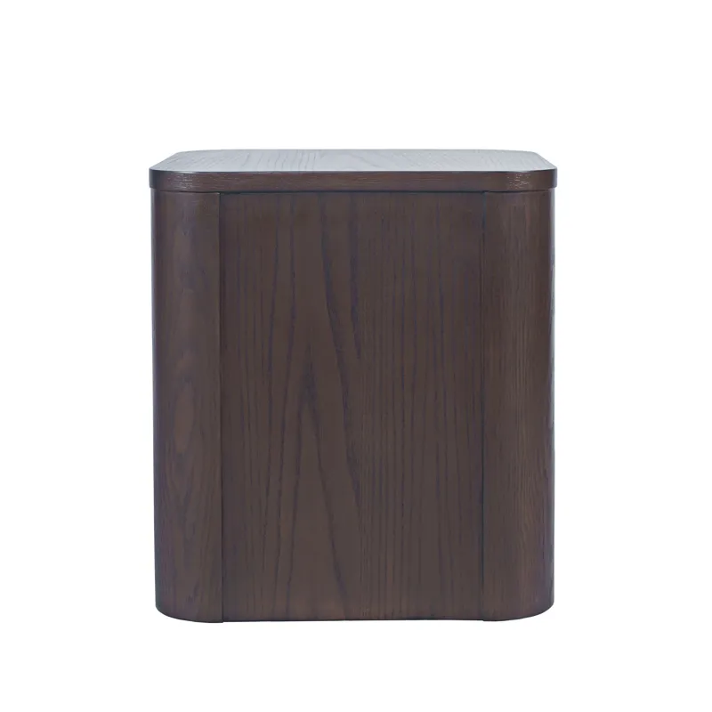 Janzen Contemporary Modern End Table With Open Storage And Rounded Corners