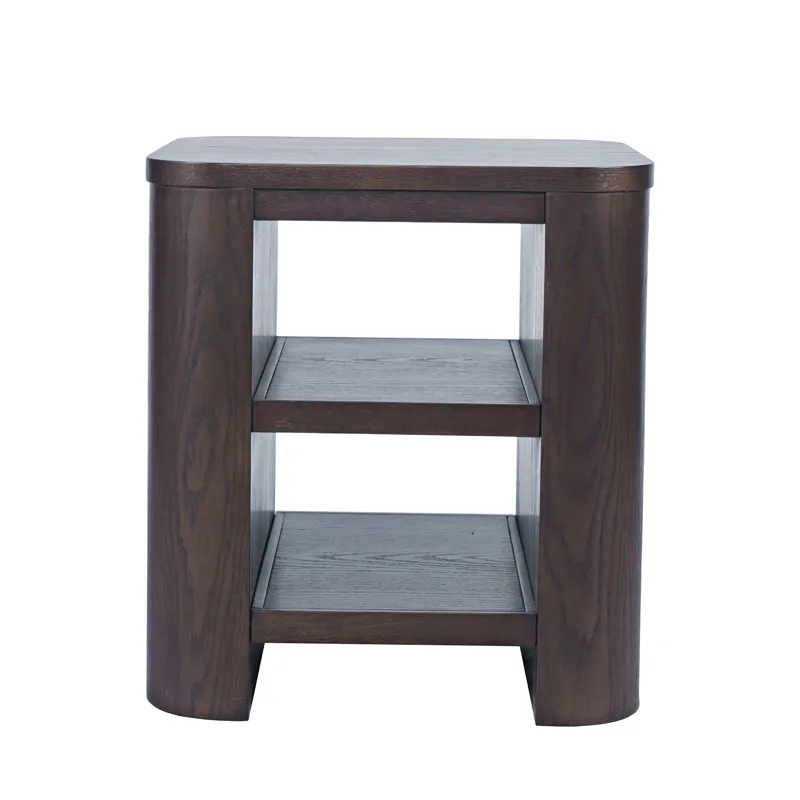 Janzen Contemporary Modern End Table With Open Storage And Rounded Corners