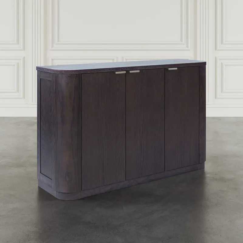 Janzen 50\" Minimalist Modern Curved Storage Console TV Cabinet With Adjustable Shelves